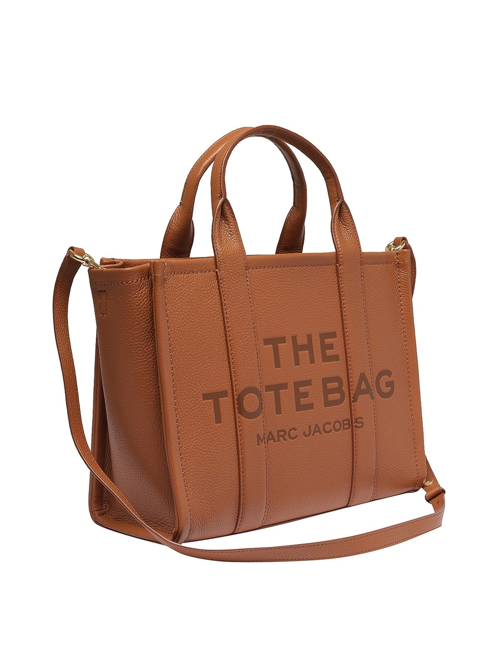 Marc Jacobs Brown Pebbled Leather The Tote Bag with Crossbody Strap - Picture 3 of 5